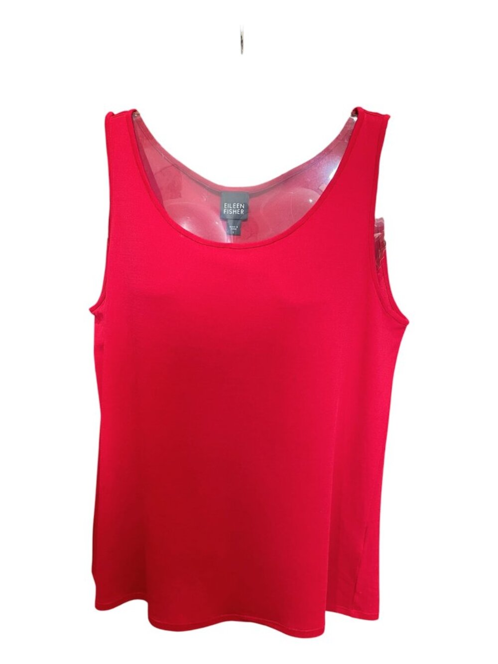 Eileen Fisher 100% Silk Stretchy Top Vibrant Red Large